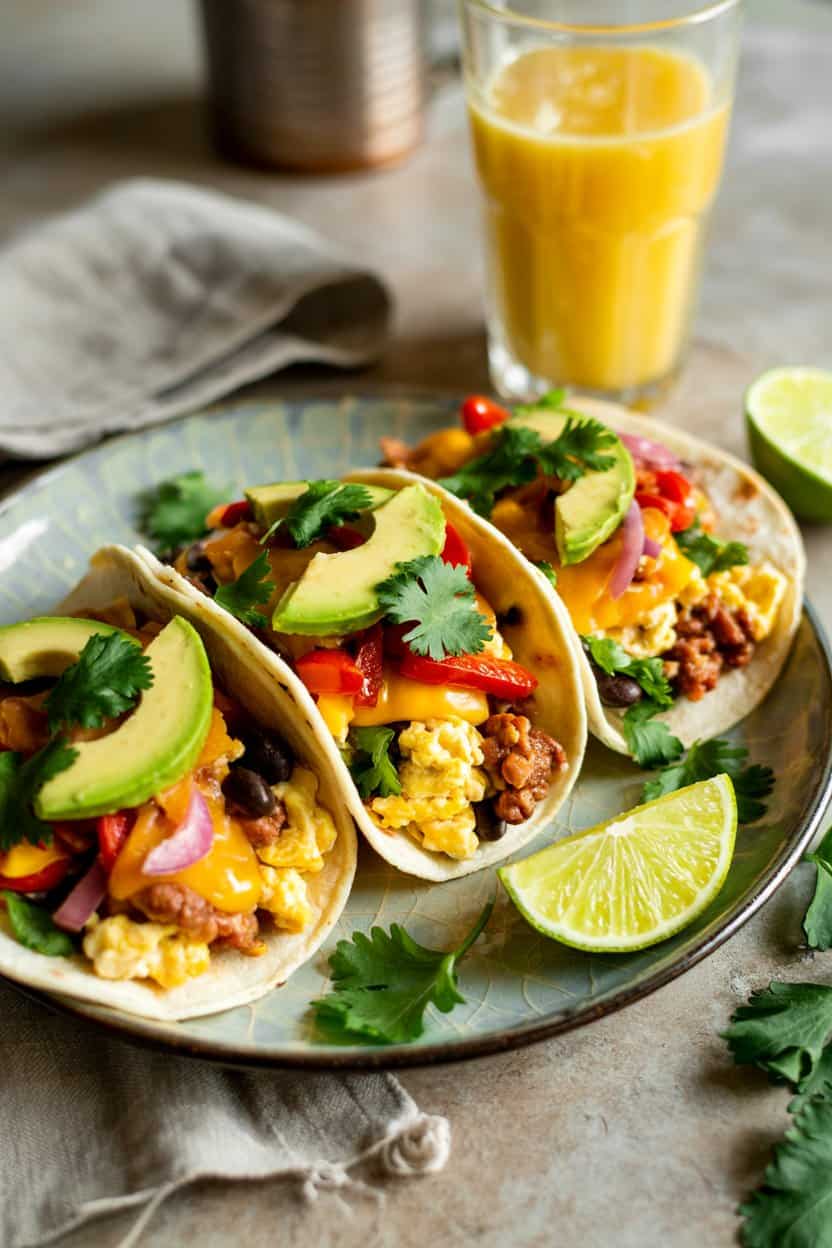 high protein breakfast tacos x3