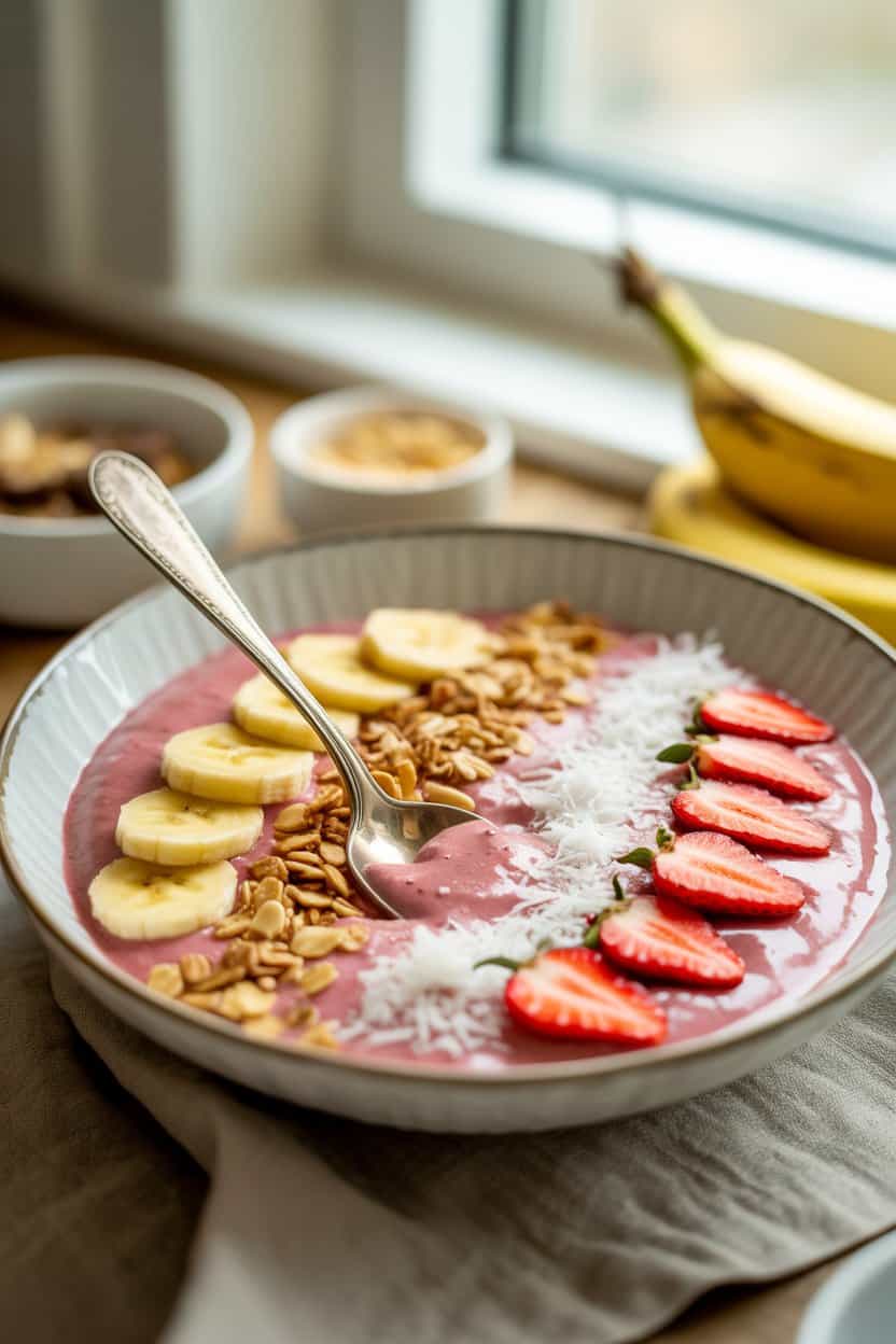 Strawberry and Banana Smoothie Bowl