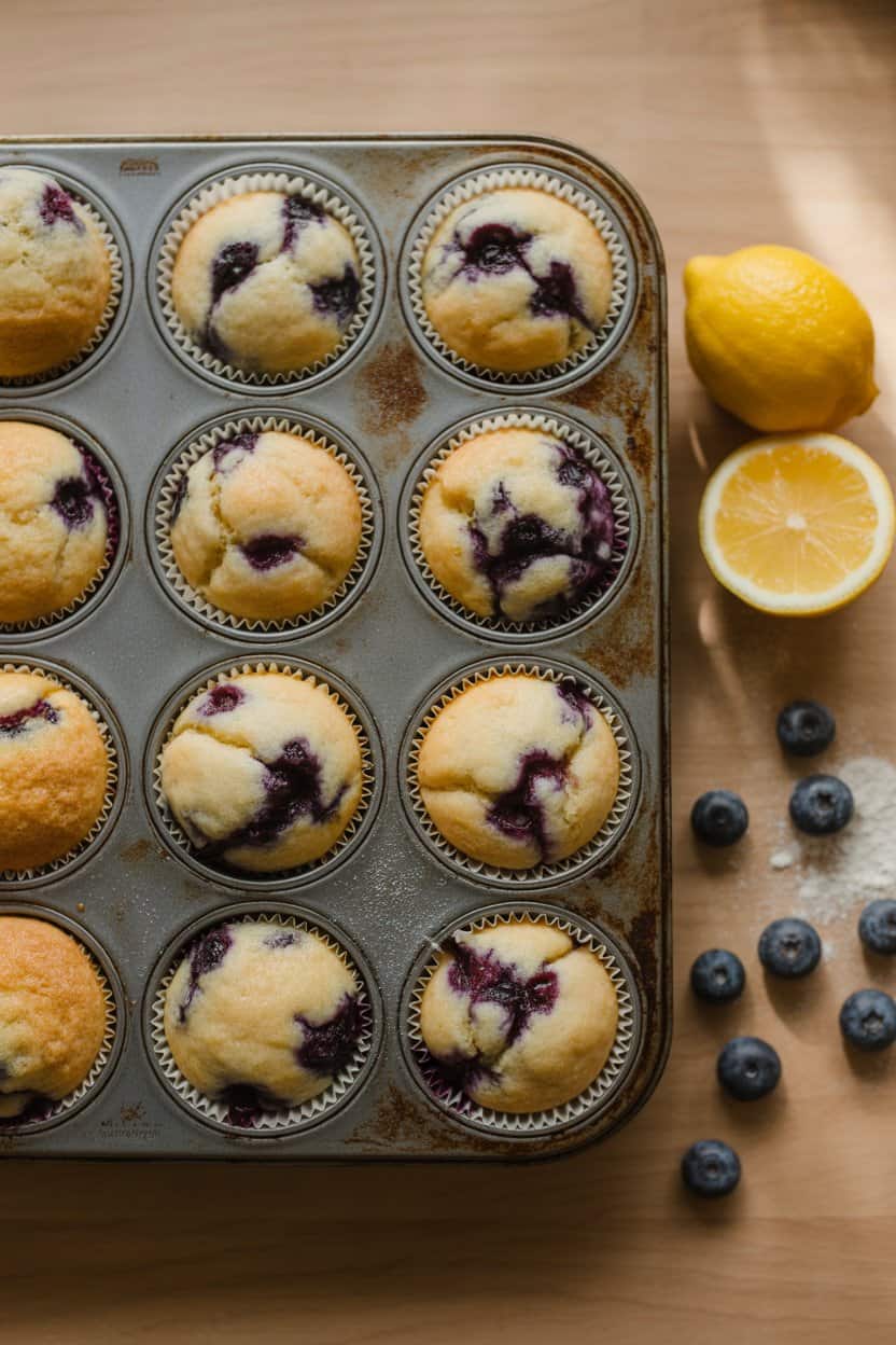 easy lemon blueberry muffins
