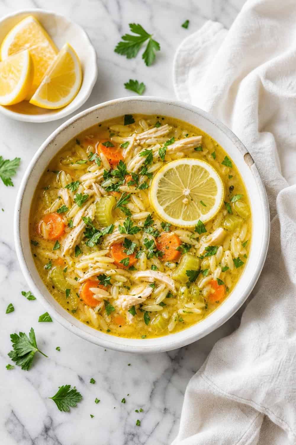 Lemon Chicken Orzo Soup